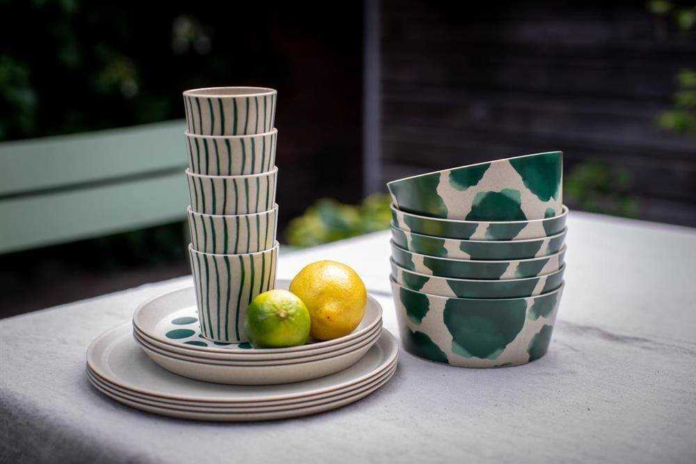 PIECES Lėkščių rinkinys, MONSTERA, ø20,5 cm, 4 vnt., gamtos dykuma, KOZIOL
