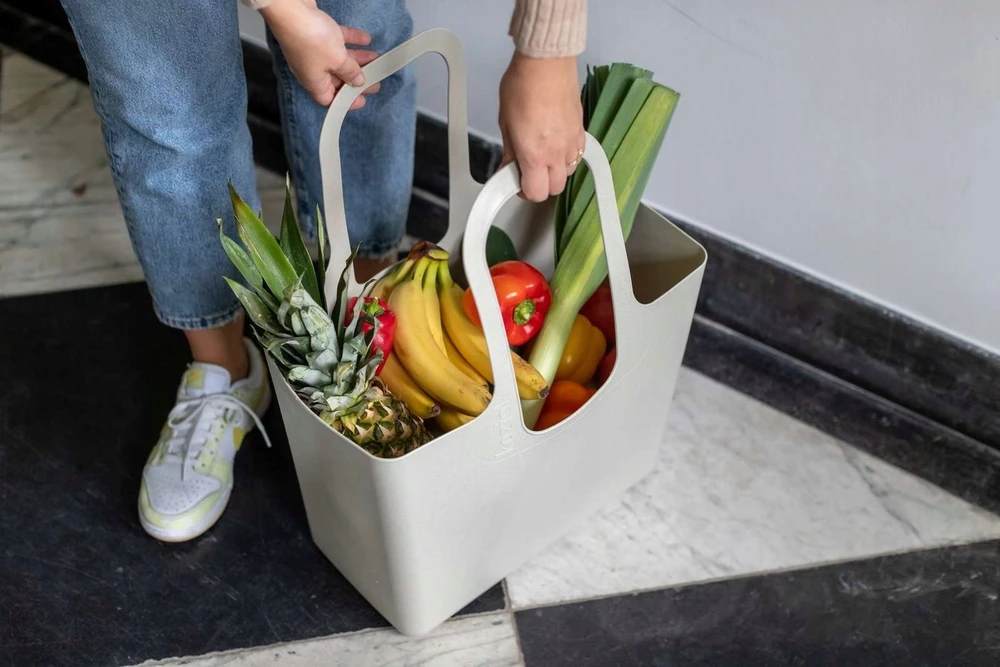Daugiafunkcinis pirkinių krepšys, paplūdimio TASCHE XL - baltas, KOZIOL