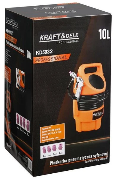 „Kraft&Dele“ smėliasrovė su sifonu 10 l (KD5932)