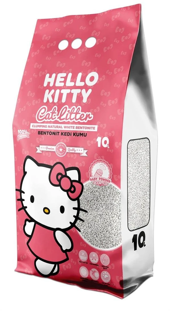 Bentonitinis kraikas katėms Sanicat Hello Kitty Baby Powder, 10 l