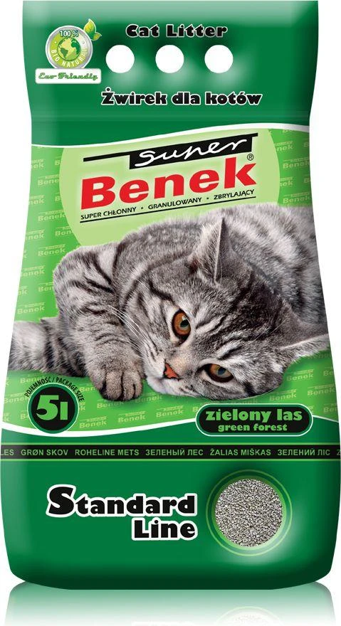 Kraikas dla kota Super Benek Standard Žalias las 5 l