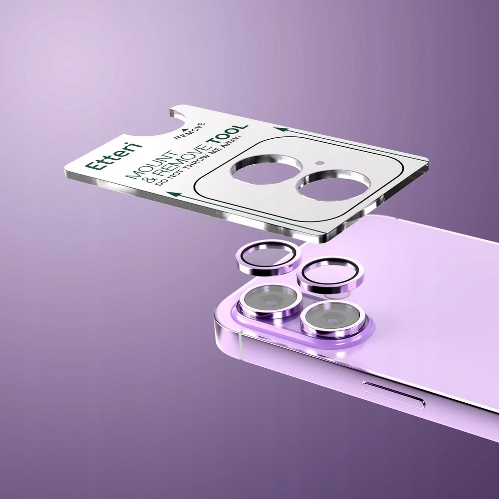 Krainagsm Telforceone Etteri camera lens protector for iPhone 17 violetinė