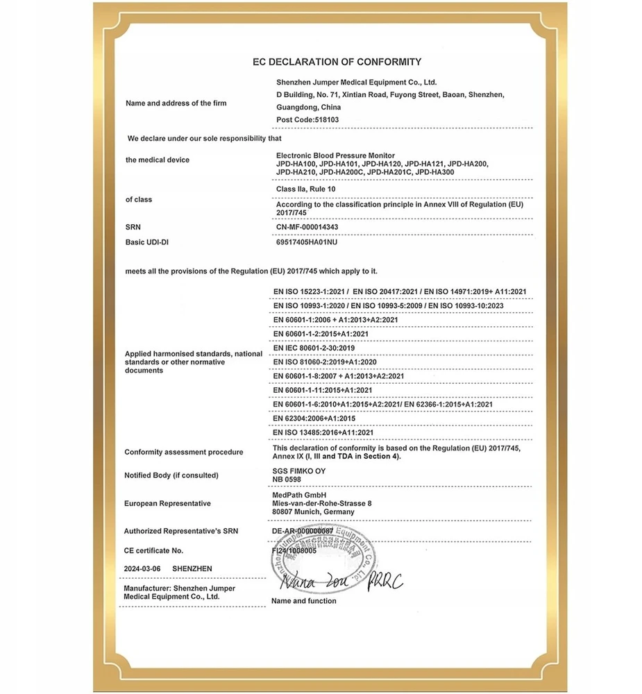 Kraujospūdžio matuoklis Jumper JPD-HA120 Bluetooth balta