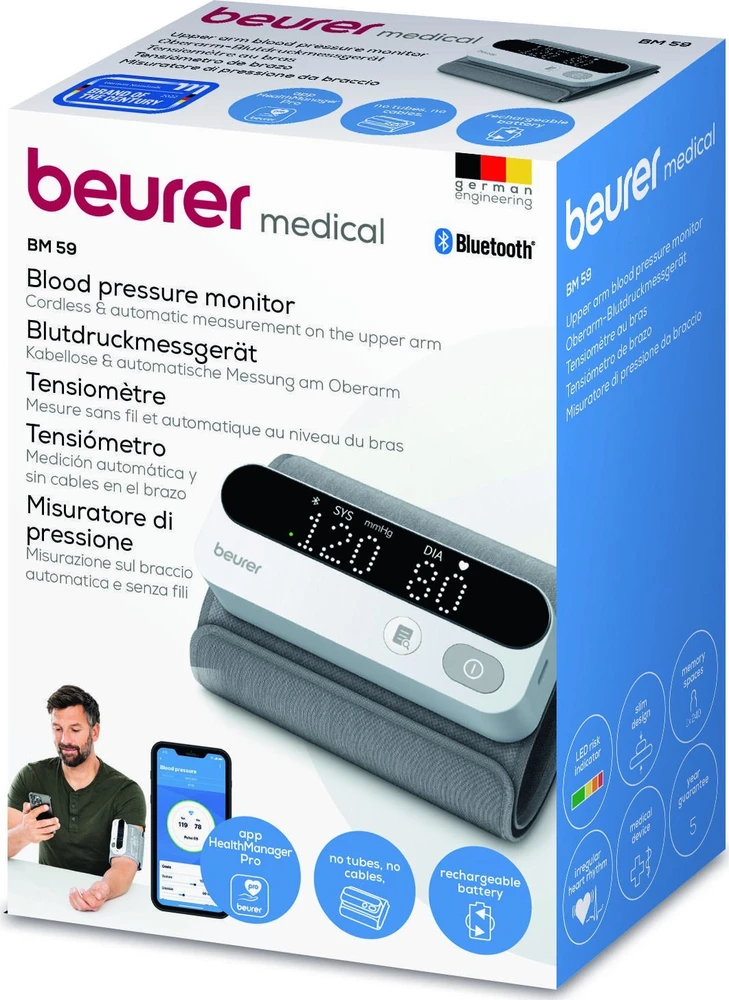 Beurer BM 59 kraujospūdžio matuoklis su „Bluetooth“ – 5 metų garantija