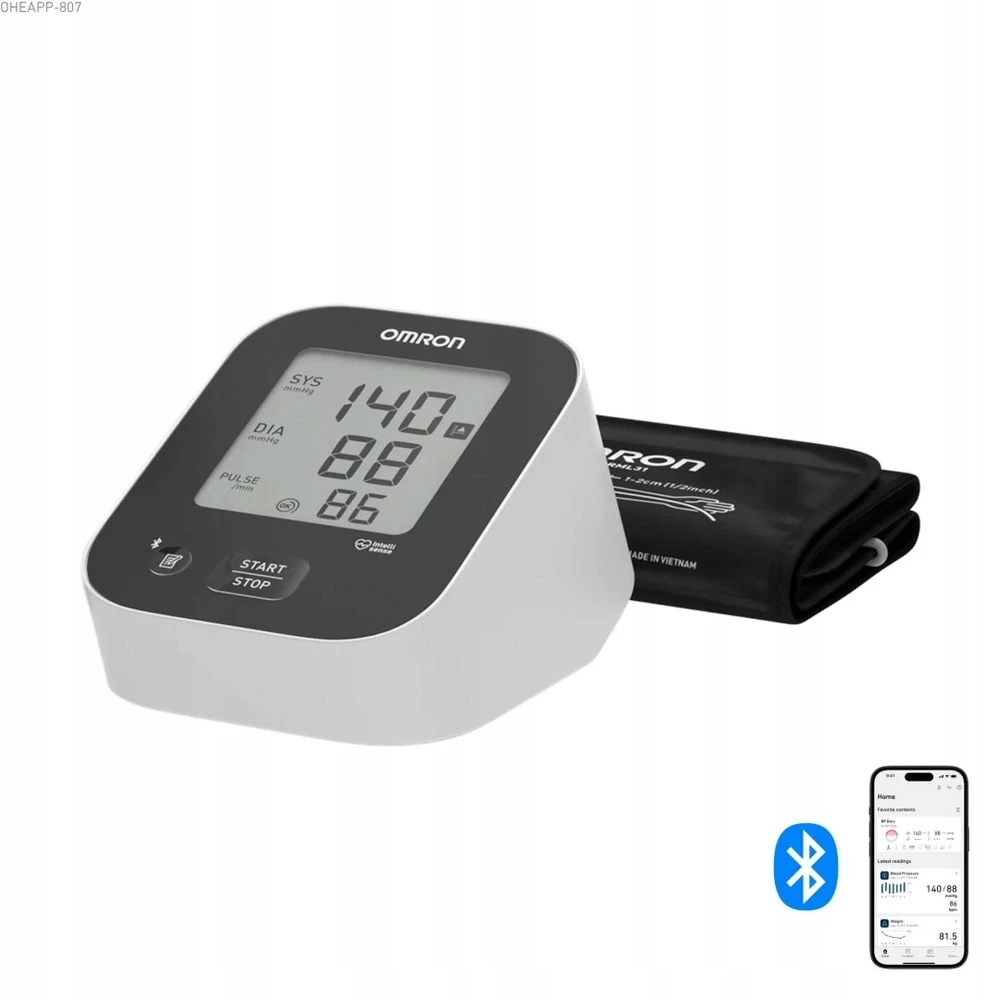 Omron M2+ Connect kraujospūdžio matuoklis Juodas