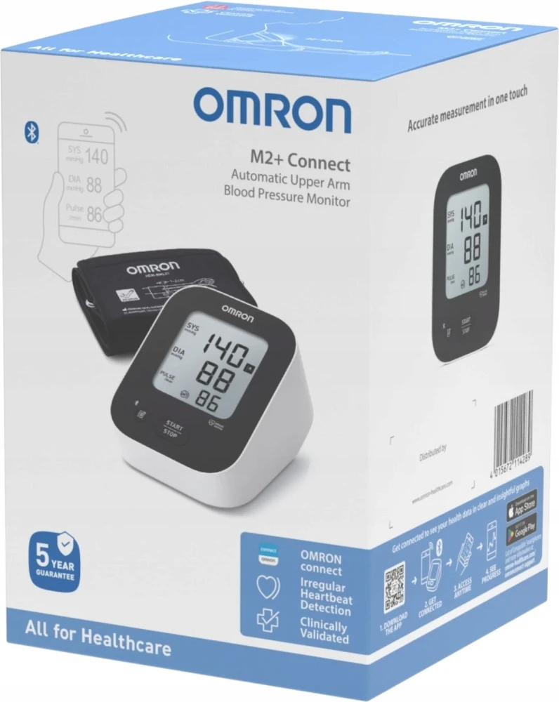 Omron M2+ Connect kraujospūdžio matuoklis Juodas