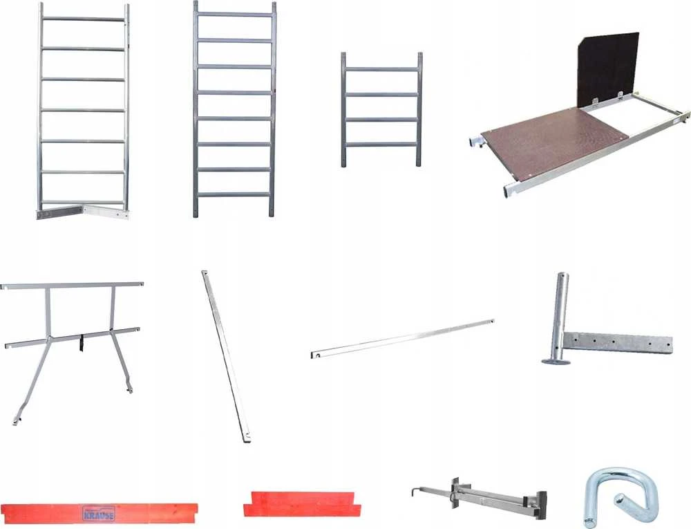 KRAUSE RUSZTOWANIE CLIMTEC KOMPLETNE 7m ALUMINIOWE BAZOWE+ 2 KONDYGNACJE