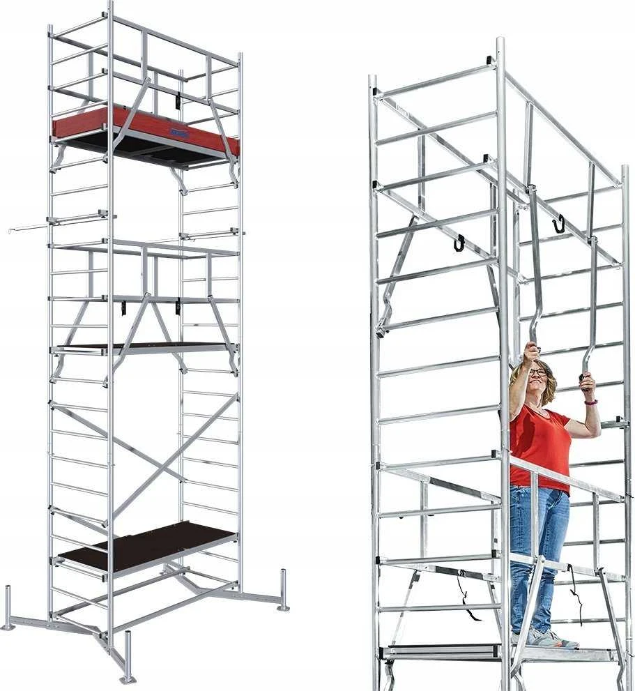 KRAUSE RUSZTOWANIE CLIMTEC KOMPLETNE 7m ALUMINIOWE BAZOWE+ 2 KONDYGNACJE