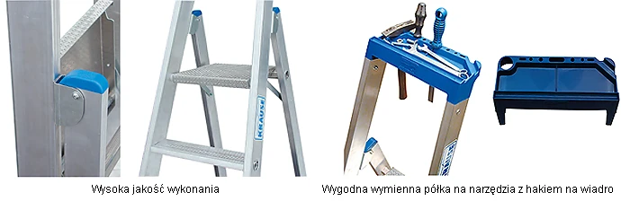 laisvai pastatomos pramoninės kopėčios 6 pakopų STABILO PROFESSIONAL KRAUSE [124531]