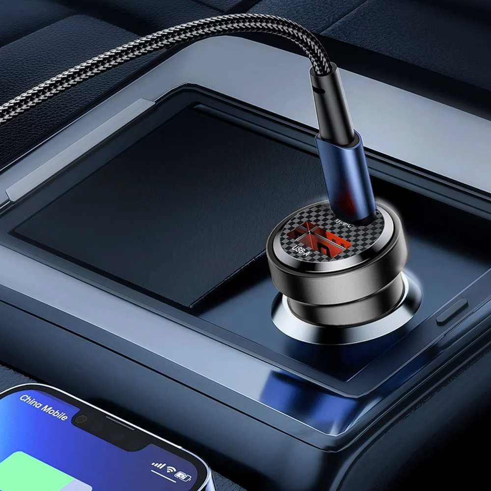 Automobilinis įkroviklis 45W USB-C PD + QC3.0 USB Tech-Protect CC45W juodos spalvos