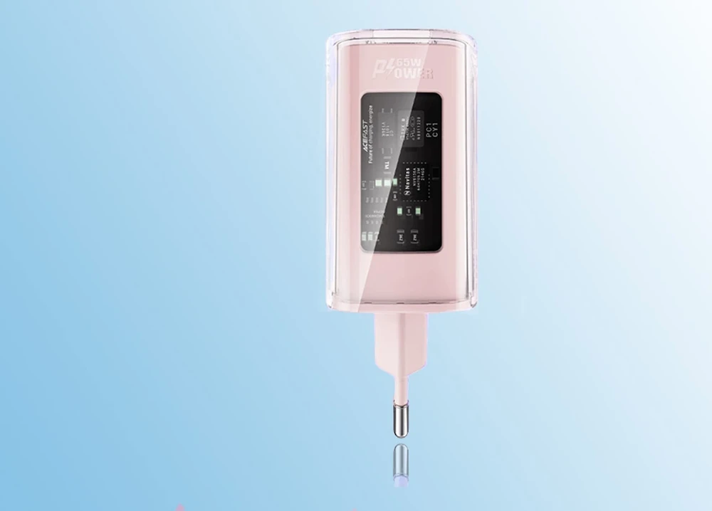 Sieninis įkroviklis Acefast A45, 2x USB-C, 1xUSB-A, 65W PD (rožinė)