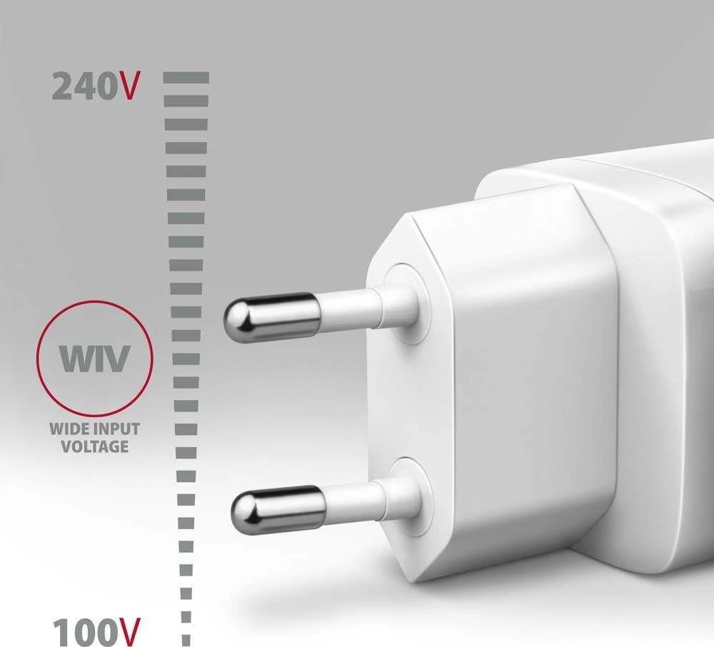 Axagon Sil sieninis įkroviklis 2x prievadas (USB-A + USB-C), PD3.0/QC4+/PPS/AFC/Apple. 30W bendra galia.