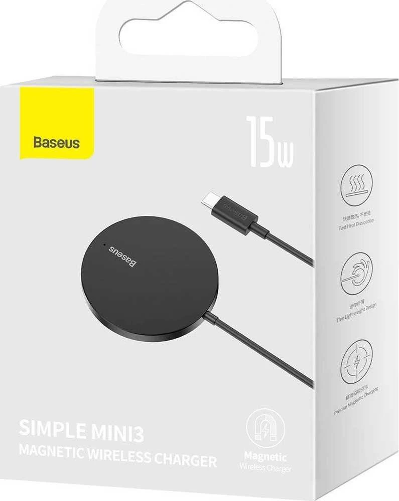 Baseus Simple Mini3 magnetinis belaidis įkroviklis 15 W (Bla