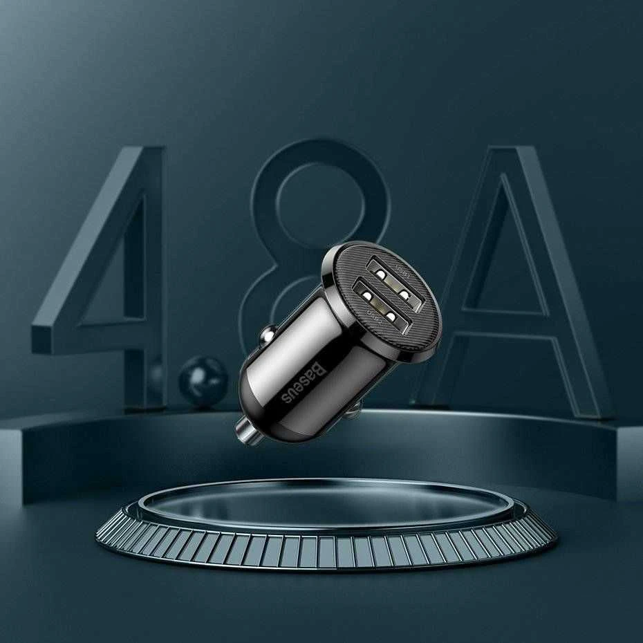 Automobilinis įkroviklis Baseus Grain Pro 2x USB 4.8A - Baltas