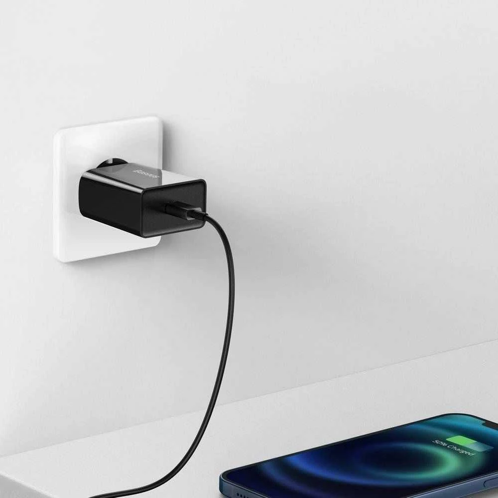 Baseus Speed Mini greitas įkroviklis USB-C PD 3A 20W juodas