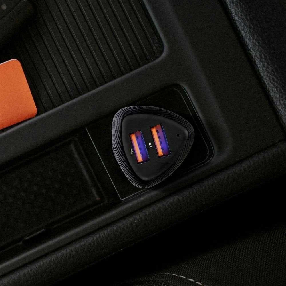 Automobilinis įkroviklis Forcell F-Energy Carbon 2 x USB A QC3.0 3A 36W CC50-2A juodas