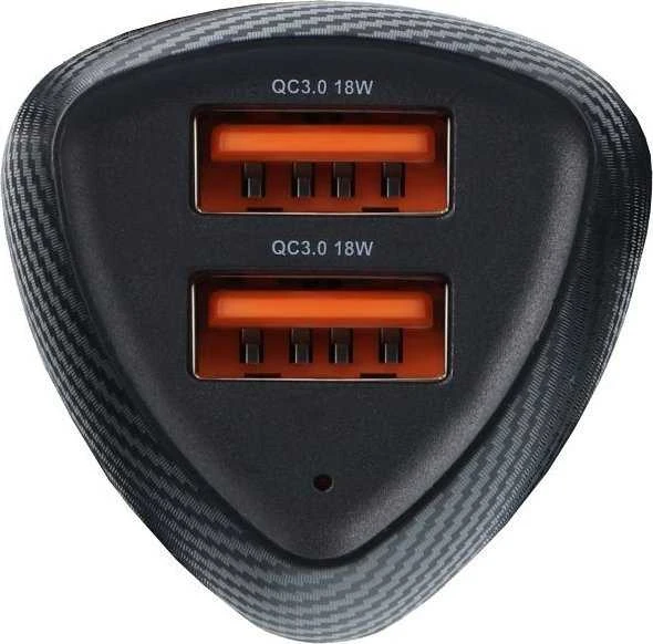 Automobilinis įkroviklis Forcell F-Energy Carbon 2 x USB A QC3.0 3A 36W CC50-2A juodas
