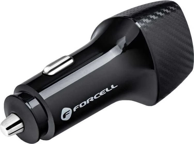 Automobilinis įkroviklis Forcell F-Energy Carbon 2 x USB A QC3.0 3A 36W CC50-2A juodas