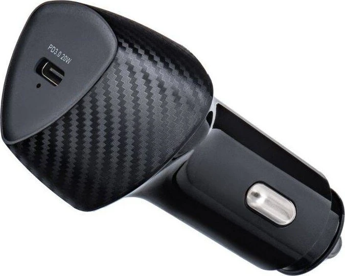 Automobilinis įkroviklis Forcell F-Energy Carbon USB C QC3.0 PD 3A 20W CC50-1C juodas
