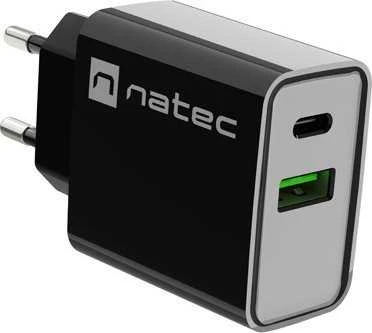 Natec Ribera įkroviklis su USB-A ir USB-C jungtimis
