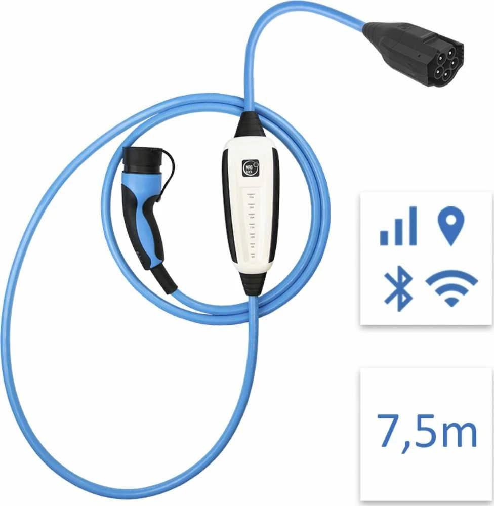 Wallbox Įkroviklis NRGkick 32A Pure Standard WLAN + Bleutooth, GSM/GPS/SIM 22kW 7,5m (12801000)