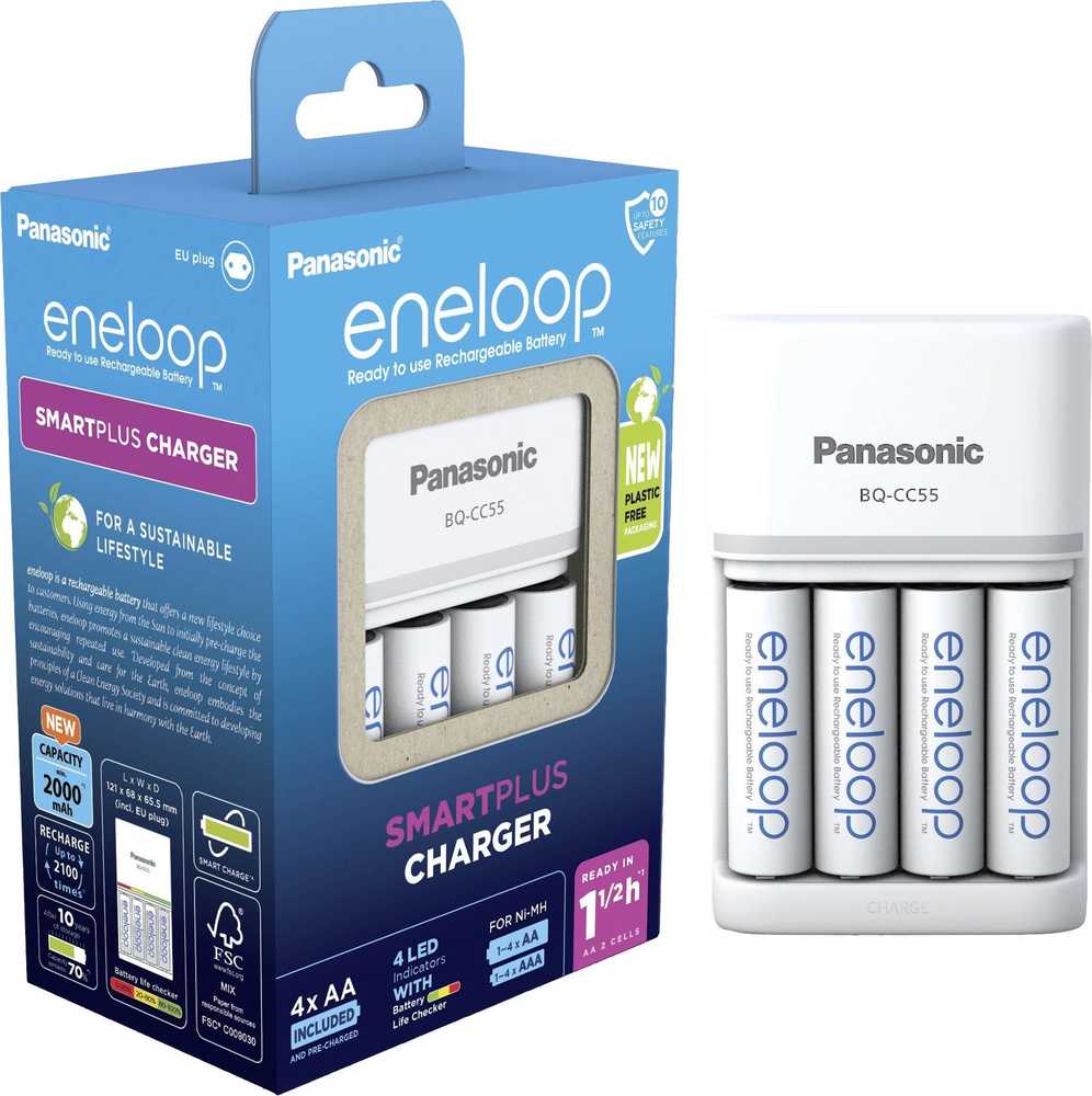 Kroviklis Panasonic ENELOOP K-KJ55MCD40E, 1.5 val; +(4xAA)