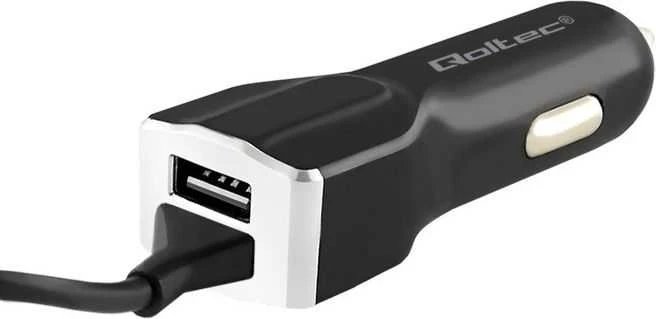 QOLTEC 50143 Automobilinis įkroviklis 12V-24V 5V/3.4A USB + mikro USB
