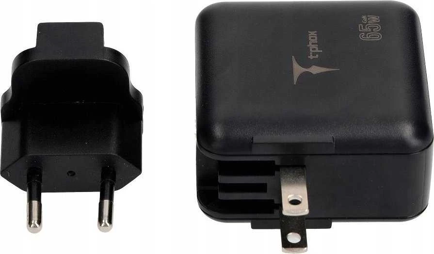 SIENINIS ĮKROVIKLIS T-PHOX MEGA T-PP09 GAN PD 65W USB/USB-C Juodas