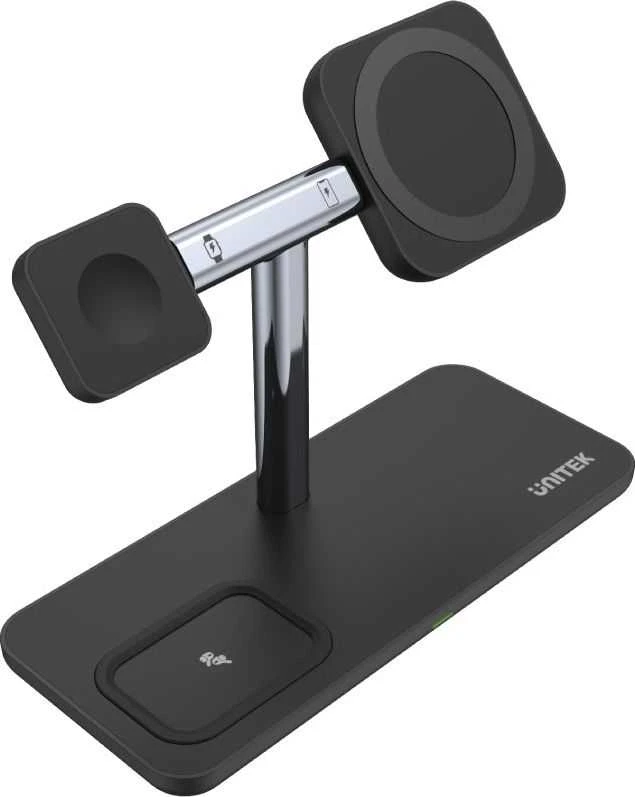 Unitek kroviklis magnetinis Qi 3in1 iPhone 15W