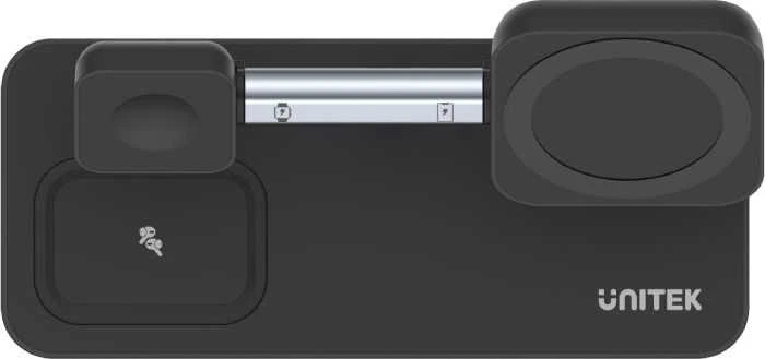 Unitek kroviklis magnetinis Qi 3in1 iPhone 15W
