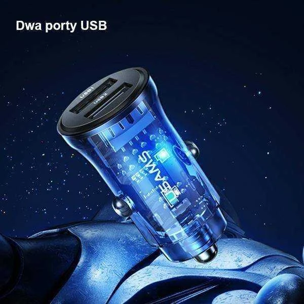 USAMS automobilinis įkroviklis C31 3A 2xUSB-A Fast Charge mėlynas CC162CC02 (US-CC162)