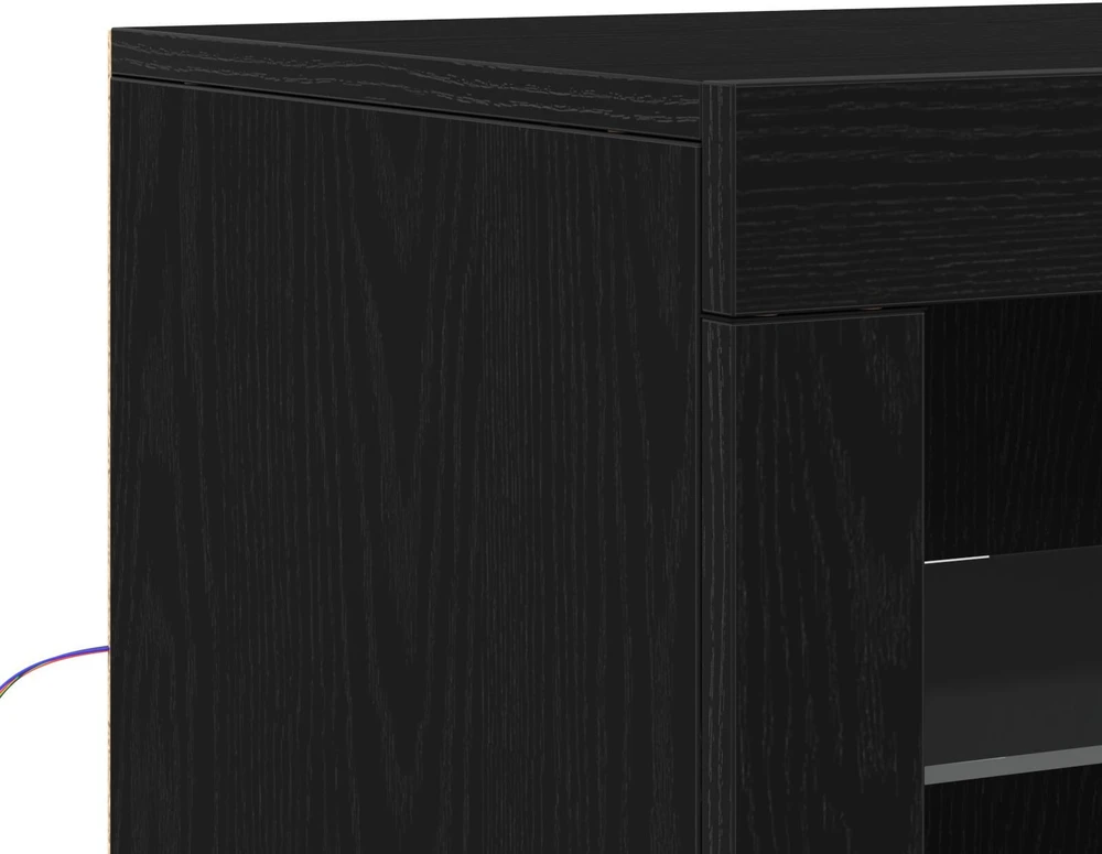 LED Bufetas Juoda 41 x 37 x 100 cm Apdirbta mediena