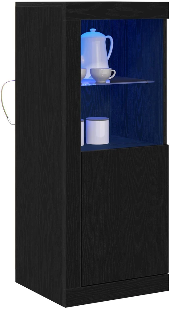 LED Bufetas Juoda 41 x 37 x 100 cm Apdirbta mediena