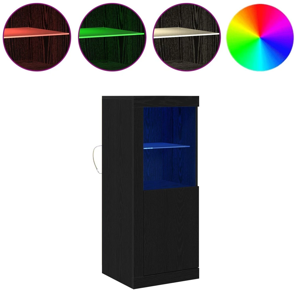 LED Bufetas Juoda 41 x 37 x 100 cm Apdirbta mediena