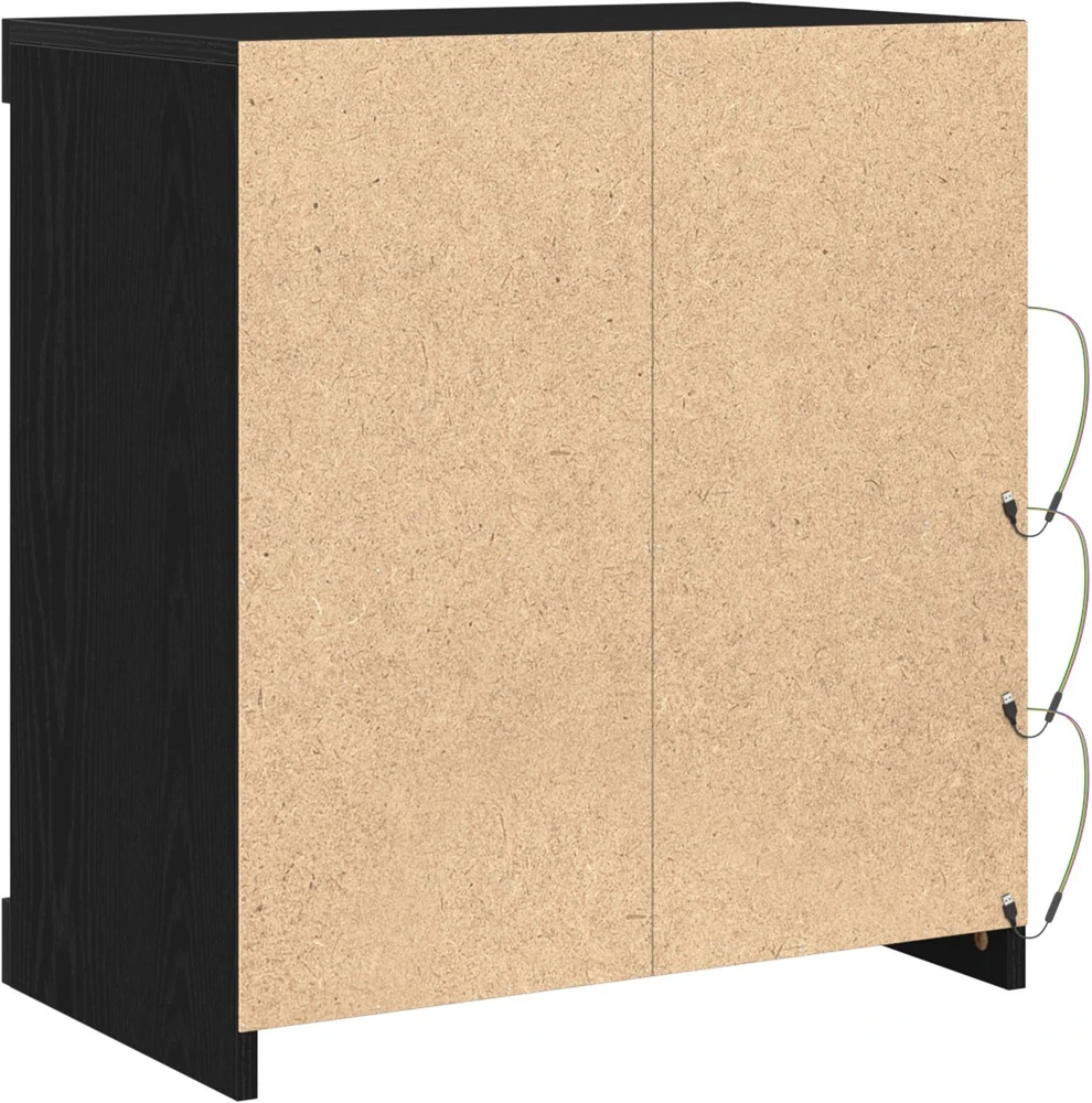 LED Bufetas Juodas ąžuolas 60,5 x 37 x 67 cm Apdirbta mediena