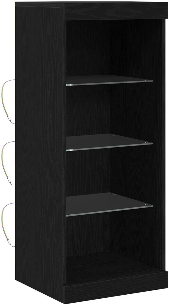 LED Bufetas Juodas ąžuolas 41 x 37 x 100 cm Apdirbta mediena