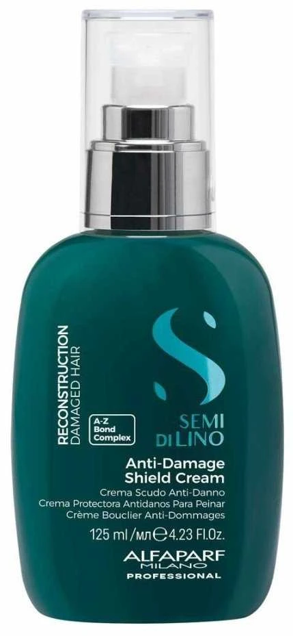 Alfaparf Milano Semi Di Lino Reconstruction Anti-Damage Shield Kreminis atkuriantis kremas pažeistiems plaukams su termine apsauga, 125 ml