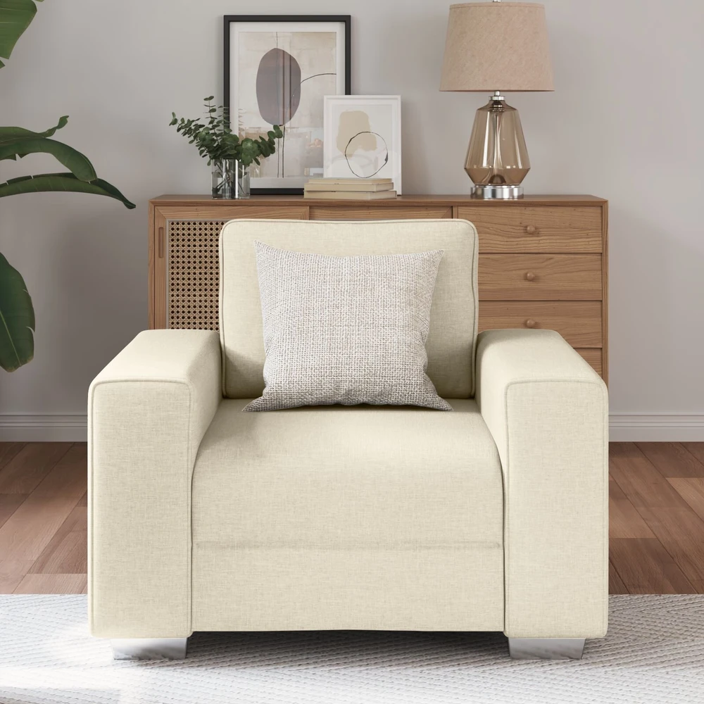 Sofa Kėdė Smėlio 100 cm Lino mišinio audinys