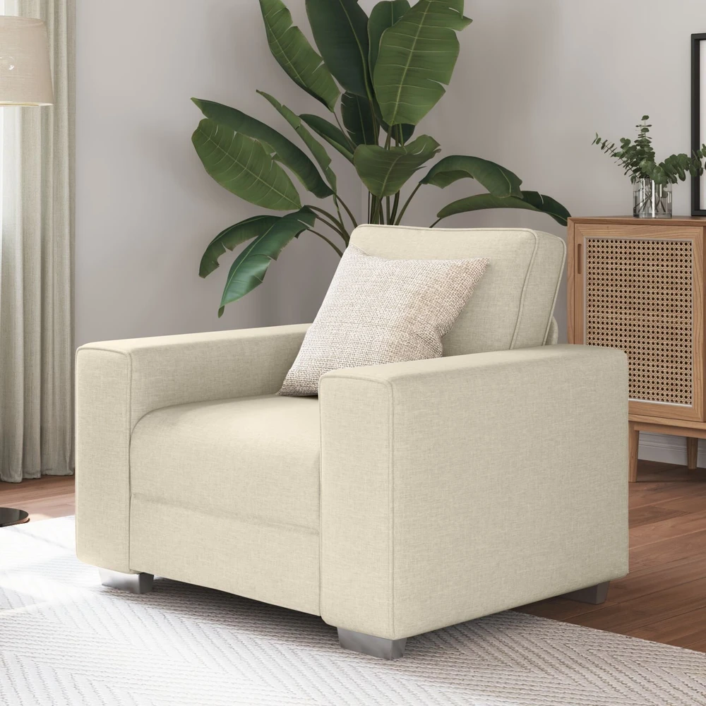 Sofa Kėdė Smėlio 100 cm Lino mišinio audinys