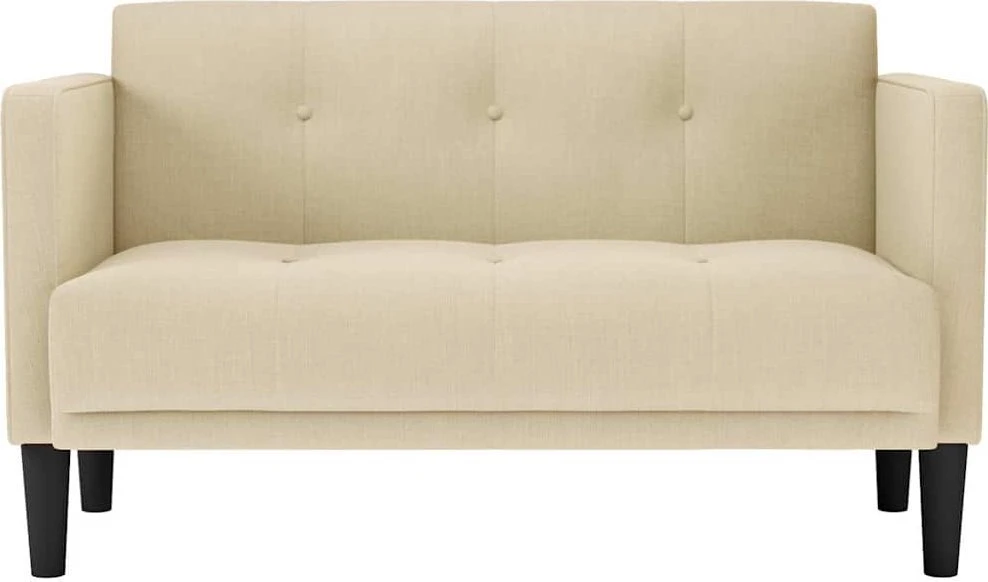 Dvivietė sofa, kreminės spalvos, 111 cm, audinys