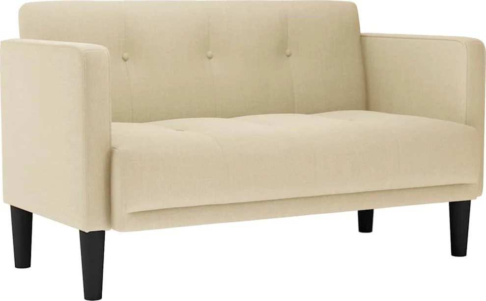 Dvivietė sofa, kreminės spalvos, 111 cm, audinys