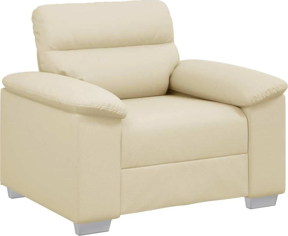 Fotelis Sofa-kėdė, kreminės spalvos, 100x81x84 cm, dirbtinė oda