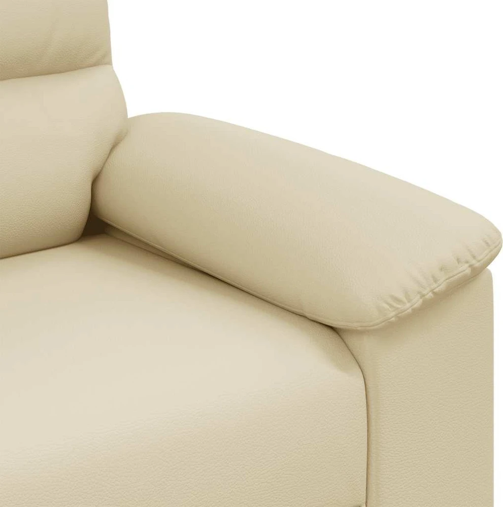 Fotelis Sofa-kėdė, kreminės spalvos, 100x81x84 cm, dirbtinė oda