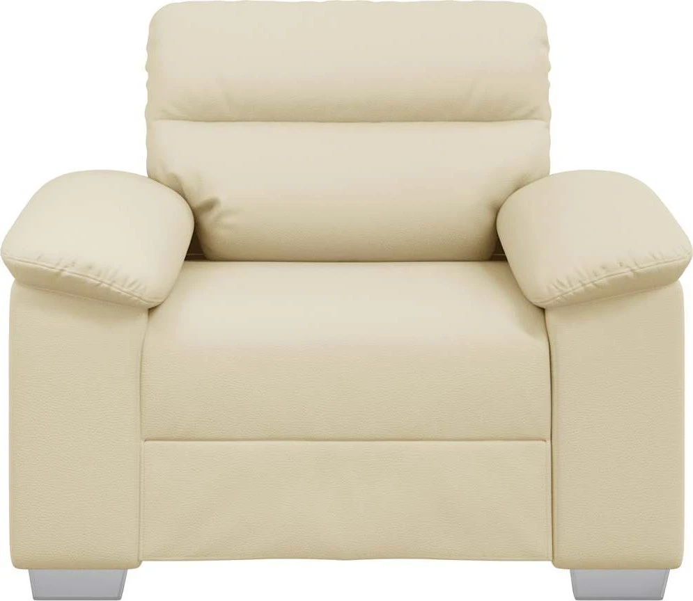 Fotelis Sofa-kėdė, kreminės spalvos, 100x81x84 cm, dirbtinė oda