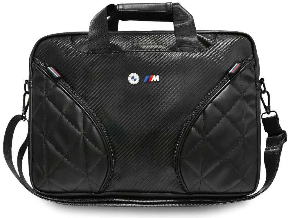 BMW Carbon Pockets & Metal Logo 16" Nešiojamas kompiuteris Bag - Juodas