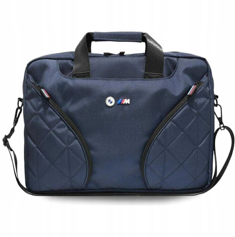BMW Nylom Pockets & Metal Logo 16" Nešiojamas kompiuteris Bag - Navy Mėlyna