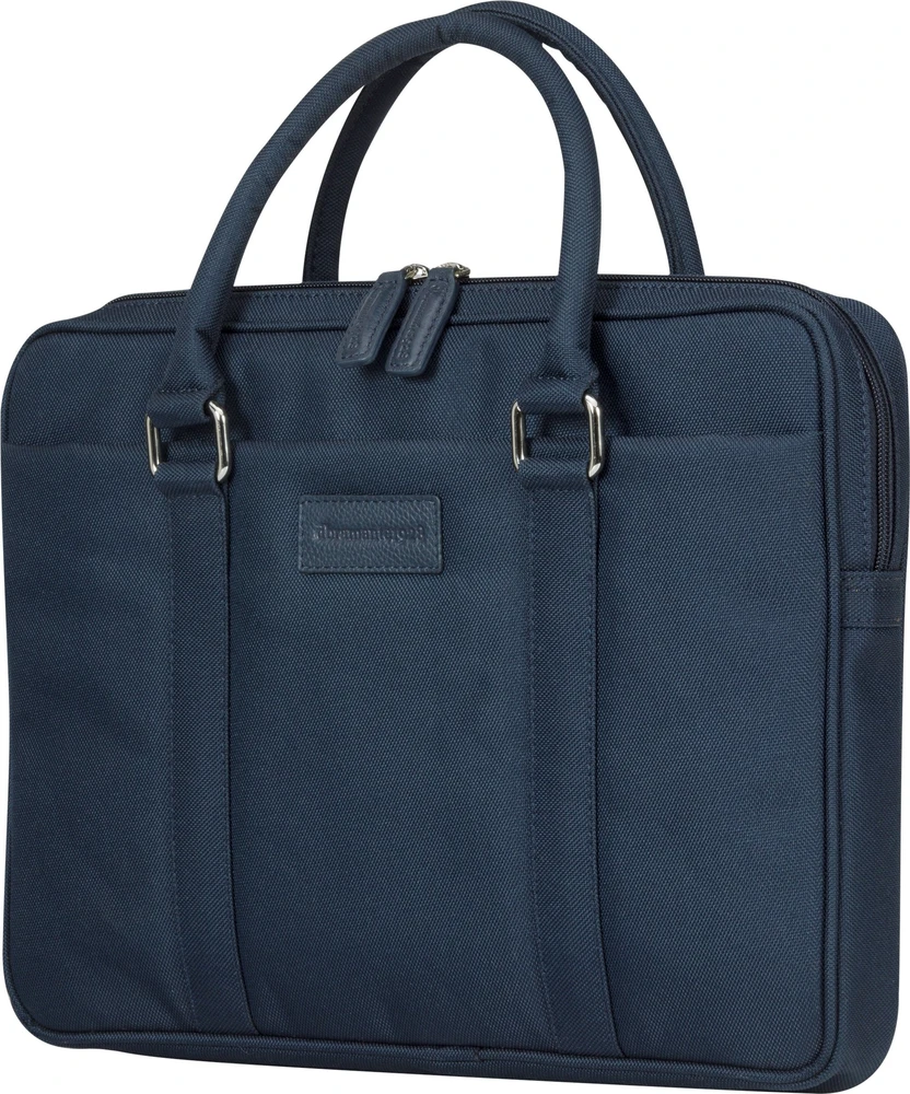 Dbramante1928 Krepšys D Bramante Stelvio Slim Bag Pure - Krepšys na laptopa 14'' ze skóry licowej, tamsiai mėlyna