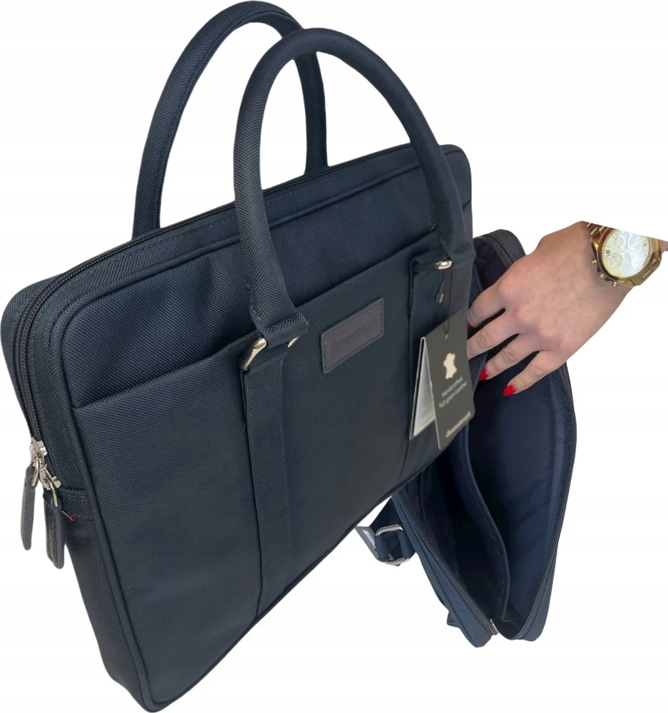 Dbramante1928 Krepšys dbramante Stelvio Slim Bag Pure - Krepšys na laptopa 14'' ze skóry licowej, tamsiai mėlyna