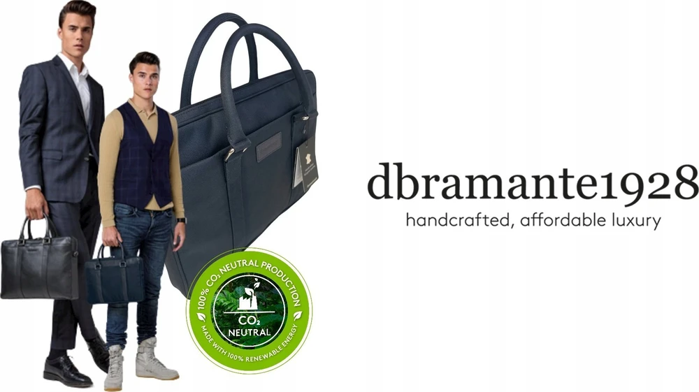 Dbramante1928 Krepšys dbramante Stelvio Slim Bag Pure - Krepšys na laptopa 14'' ze skóry licowej, tamsiai mėlyna