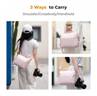 Fotoaparato Dėklas - K&F Concept Sling Bag 5L Reguliuojama Dirželis Nuimamas Skyrius Rožinė
